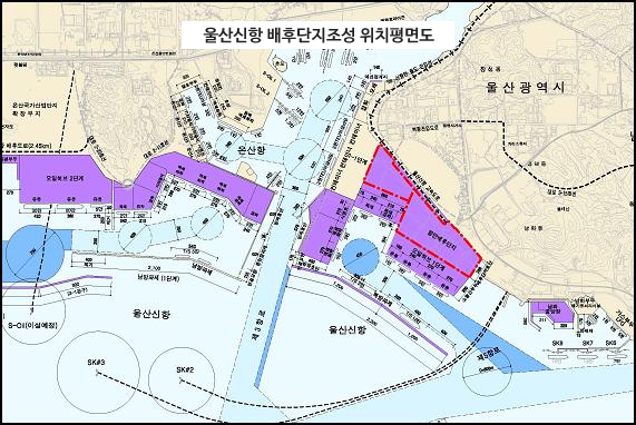 울산신항 배후단지 조성 위치평면도